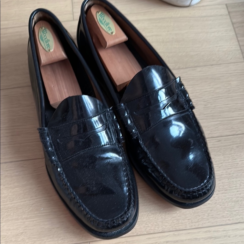 G.H. Bass & Co Black Leather Penny Loafers Slip-On